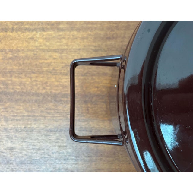 Mid-Century Modern Brown Minimalist Enamel Pot by Seppo Mallat for Finel, Finland, 1960s For Sale - Image 11 of 18