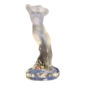 Mid 20th Century Lalique Frosted Art Noveau Crystal Sculpture of a Nude Dancer