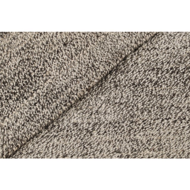 Textile Vintage Turkish Silver Gray Wool Kilim Runner For Sale - Image 7 of 7