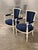 Vintage Classic French “ Petite “ Louis XVI Style Armchairs Featuring Deep Navy Blue Velvet Upholstery - A Pair For Sale - Image 12 of 12