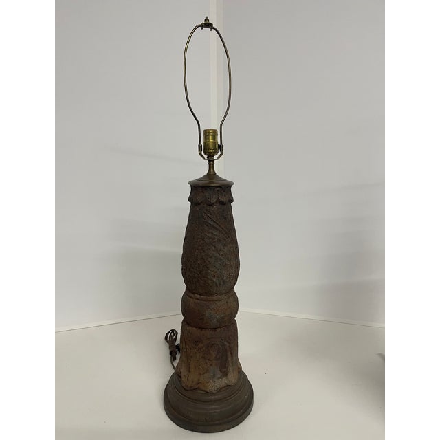 Antique Cast Iron Table Lamps—A Pair For Sale In New York - Image 6 of 14