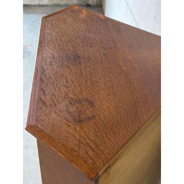 Wood Oak Corner Storage Cabinet With Glass Doors Danish Mid-Century Modern 1960s For Sale - Image 7 of 12