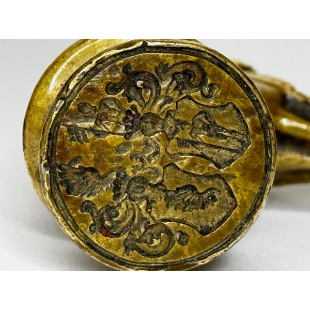Brass Georgian Equestrian Horse Head Armorial Desk Seal c.1770–1800 For Sale - Image 8 of 10
