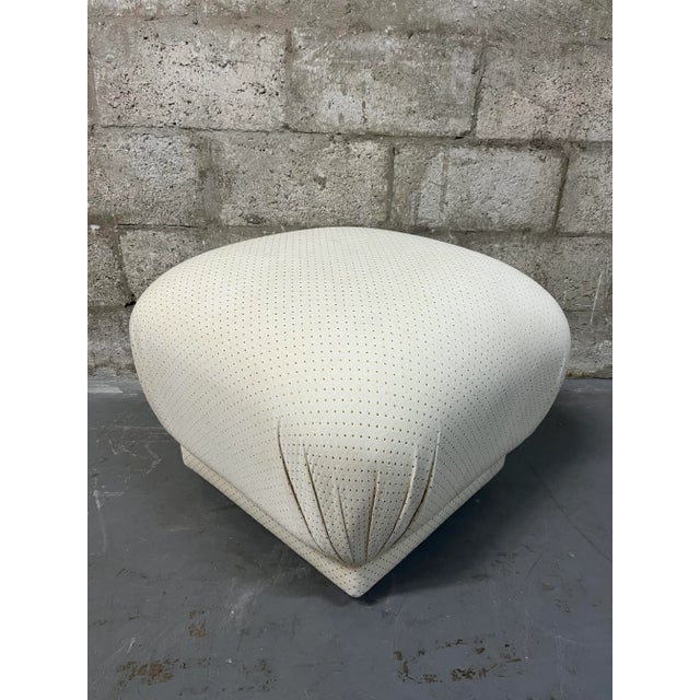 Karl Springer 1980s Art Deco Revival Souffle Ottoman With Casters in the Karl Springer Style For Sale - Image 4 of 12