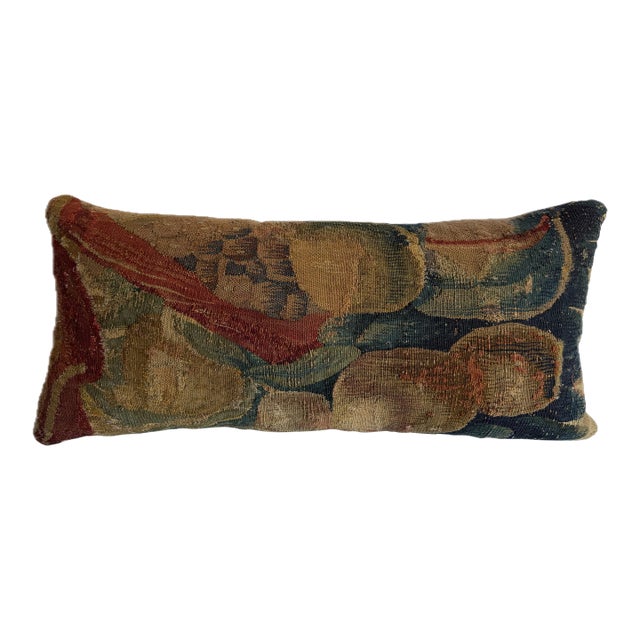 17th Century Flemish Botanical Tapestry Pillow With Fruit Motif For Sale