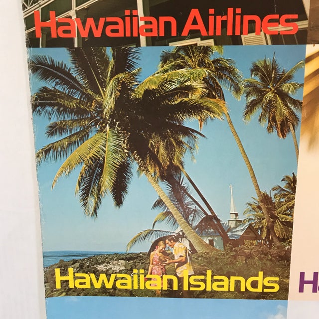 1960s Hawaiian Airlines Travel Poster New Zealand to Hawaiian Islands by Clark and Mathewson For Sale - Image 5 of 11
