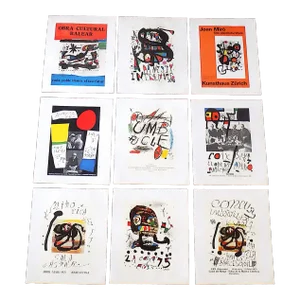 Vintage Mid 20th C. Modern Abstract Joan Miro Lithographs - Set of 9