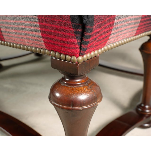 Ralph Lauren Mahogany Plaid Sadler Cocktail Ottoman 4 Ft. For Sale - Image 15 of 18