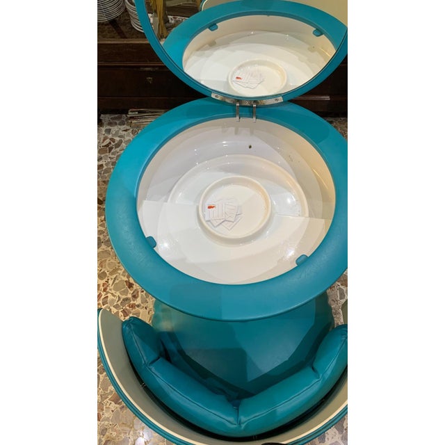 Metal Dilly Dally Dressing Table in Turquoise by Luigi Massoni for Poltrona Frau, 1968 For Sale - Image 7 of 14