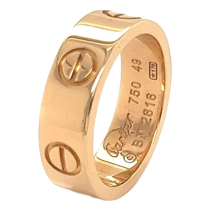 R.M Cartier 750 C2 リング #49 イエローゴールド Cartier C2 Logo Ring 18K YG Yellow Gold 750 size49 4.5(US