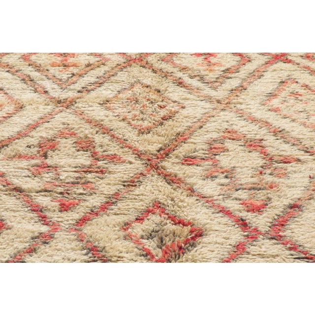 Late 20th Century Late 20th Century Vintage Moroccan Beni Ourain Rug, 06'05 X 10'06 For Sale - Image 5 of 11