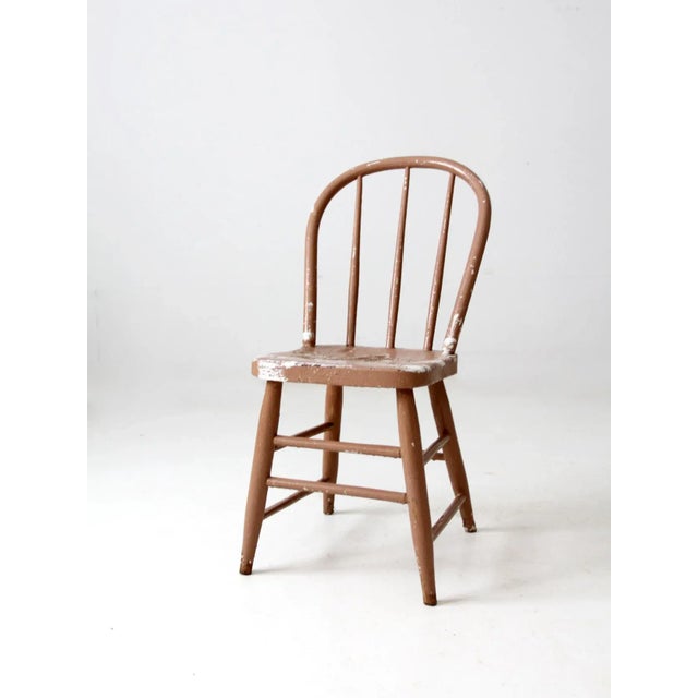 Farmhouse Vintage Spindle Back Windsor Chair For Sale - Image 3 of 11