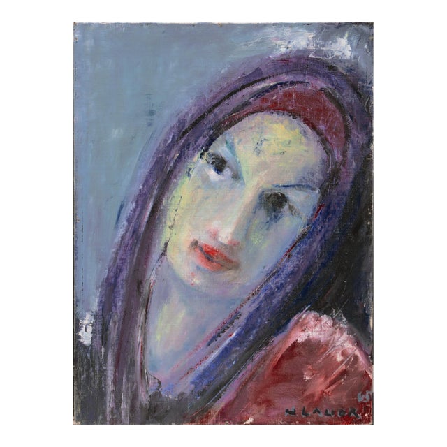 'Woman in Blue' by Hans Lauer, 1965, Nuremberg, Nahuel Huapi Region, Argentina For Sale