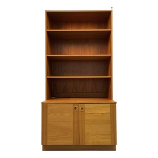Mid-Century Modern Two-Piece Danish Teak Bookcase For Sale