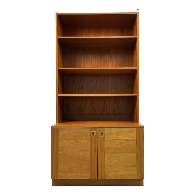 Mid-Century Modern Two-Piece Danish Teak Bookcase For Sale