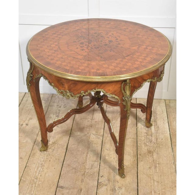 Louis XV Style Ormolu and Parquetry Circular Centre Table, 1890s For Sale - Image 10 of 16
