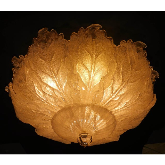 1960s 1960s Clear Graniglia Murano Flush Mount Attributed to Barovier e Toso For Sale - Image 5 of 7