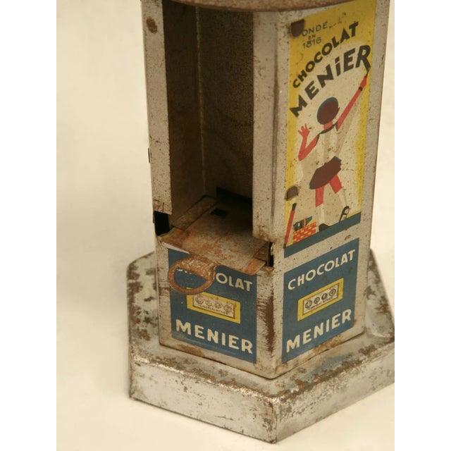 Metal Chocolate Menier Dispenser From a Store in Paris France All Original C1930's For Sale - Image 7 of 7