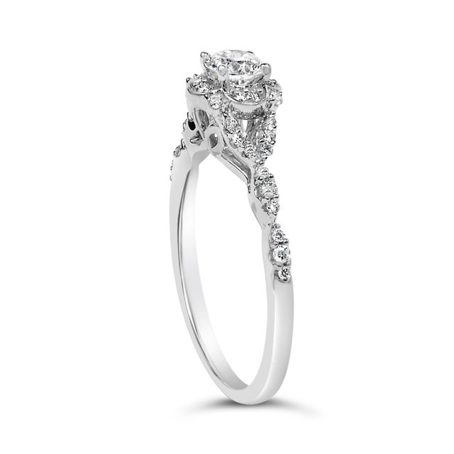 Haus of Brilliance 14K White Gold 1/2 Cttw Lab Grown Diamond Vintage Style Engagement Ring (F-G Color, VS1-VS2 Clarity) - Size 8 For Sale - Image 4 of 6