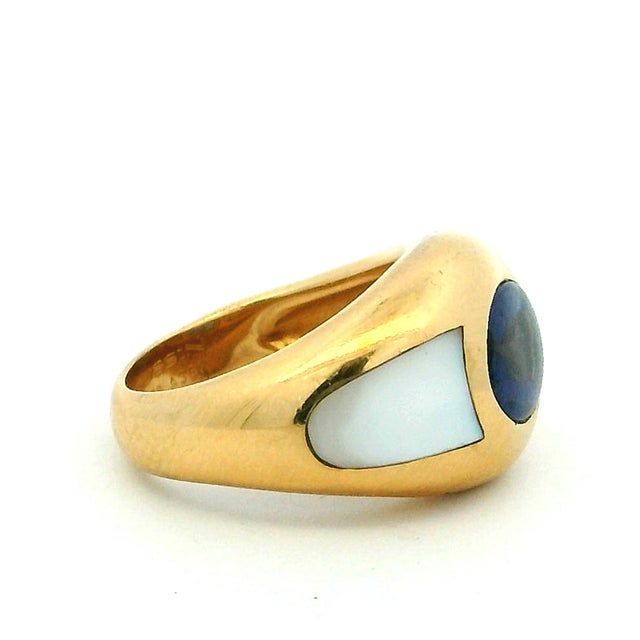 A sophisticated example of vintage French jewelry design, this signed Mauboussin Paris dome ring captures the maison’s...