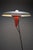 Mid century tripod floor lamp nx 38 by louis kalff for philips with red cone and grey saucer shade, netherlands, 1950s...