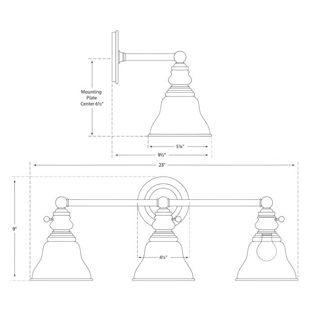 Visual Comfort Chapman & Myers for Visual Comfort Signature Boston Functional Triple Light in Chrome with White Glass For Sale - Image 4 of 4