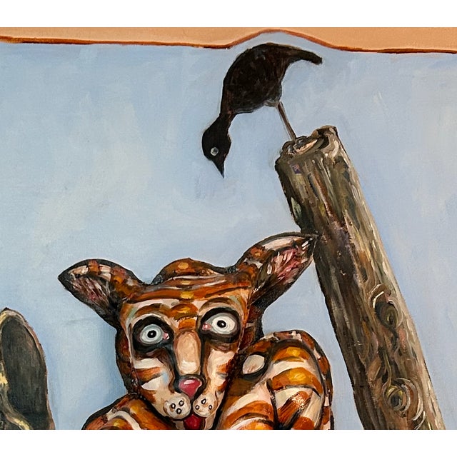 Unique textured 3D painting on canvas Big Cat by Victoria Allen Hanks from the Animale Collection of fine art originals....