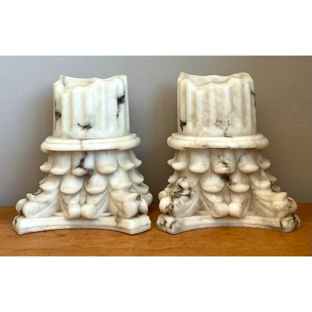 Neoclassical Vintage Cast Resin Column Light Sconce - A Pair For Sale - Image 3 of 12
