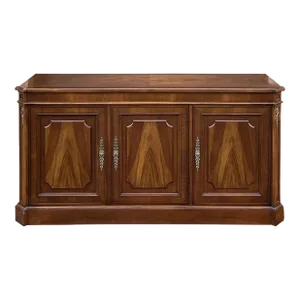 Vintage Baker Furniture Neoclassical Walnut 3 Door Sideboard or Buffet