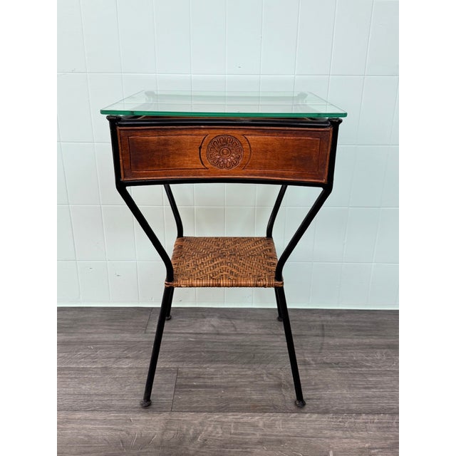 Mid-Century Modern Vintage Bedside Table, 1950s For Sale - Image 3 of 15
