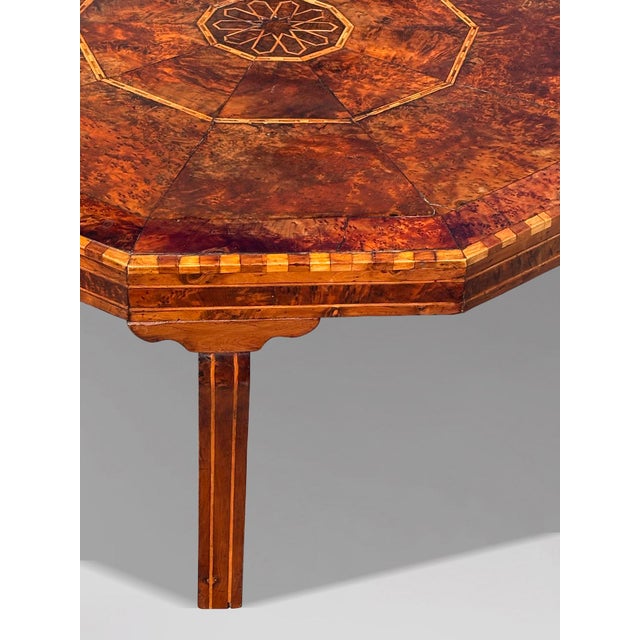 19th Century Octagonal Burr Yew Wood Coffee Table, 1880s For Sale - Image 6 of 11