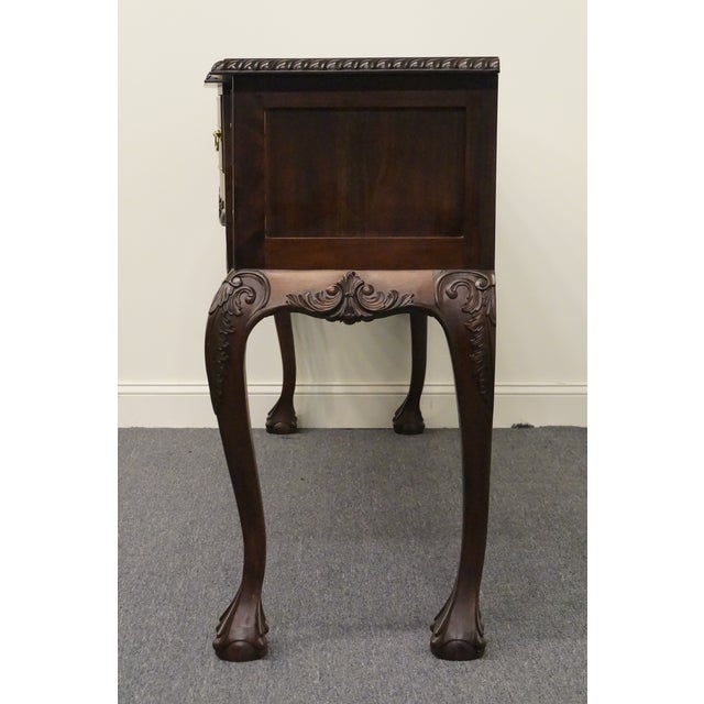 Wood Vintage Antique Solid Mahogany Traditional Chippendale Style Ball & Claw 67" Sideboard Buffet For Sale - Image 7 of 12