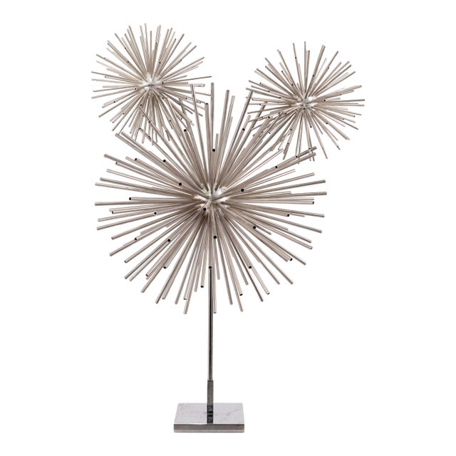 Curtis Jere Sputnik (41.5") 1972 Rare Three Pom Atomic Floor Sculpture Modern For Sale