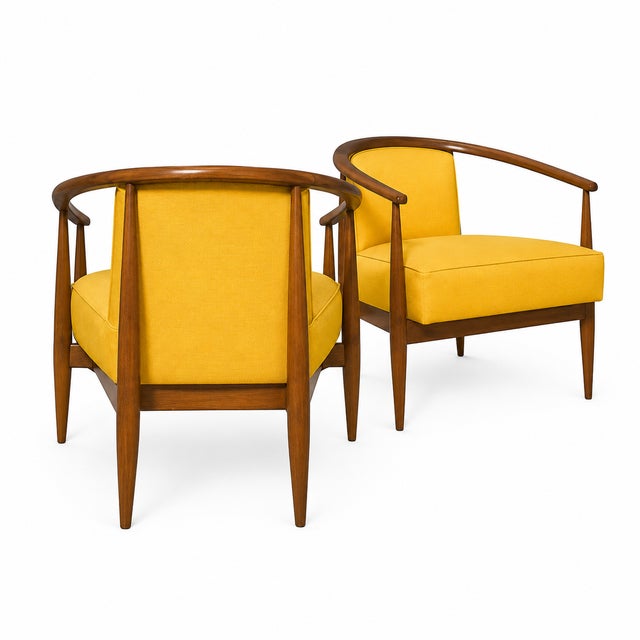 1990s Mid Century Lounge Chairs-Pair For Sale - Image 5 of 5