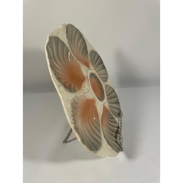 1920s Early 1920s French Majolica Sarreguemines Oyster Plate For Sale - Image 5 of 10