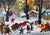 Naive Illegible Winter Village with Sleigh and Bear Eastern Europe Naive Art 1997 Winter village with horse-drawn sleigh...