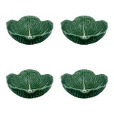 Bordallo Pinheiro Cabbage Cereal Bowl 17 oz in Green, Set of 4 For Sale
