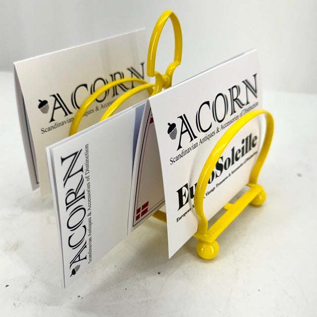 1920s Sunshine Yellow Silver Plated Letter or Toast Stand For Sale In Philadelphia - Image 6 of 9