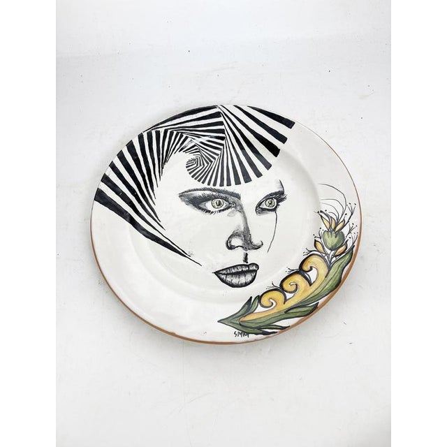 Vintage French Ceramic Plate, 1980 For Sale - Image 3 of 11