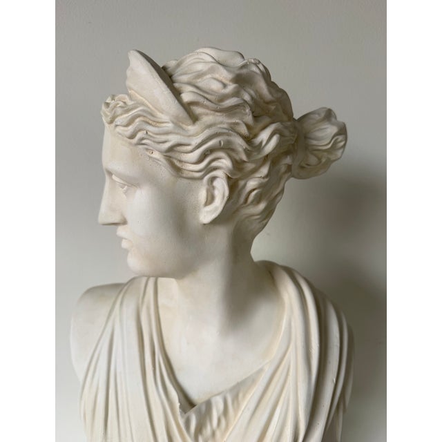 Vintage Neoclassical “Diana of Versailles” Plaster Bust Sculpture For Sale - Image 4 of 12
