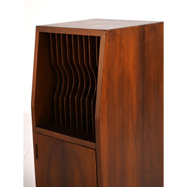 1950s Cabinet with Vinyl Storage Compartment, 1950s For Sale - Image 5 of 10