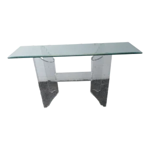 Mid Century Modern Lucite Glass Top Console Table