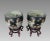 Wood Antique Nyonya Straits Chinese Porcelain Planters, Jardinieres, Famille Noire Black With Goldfish & Phoenix Birds, a Pair, Rosewood Stands, For Sale - Image 7 of 12