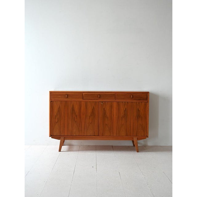 Walnut Facett Sideboard from Bodafors, 1950s For Sale - Image 11 of 11