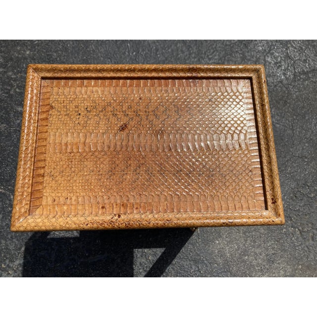 Yellow 1980s Snake Skin Table by Karl Springer For Sale - Image 8 of 13