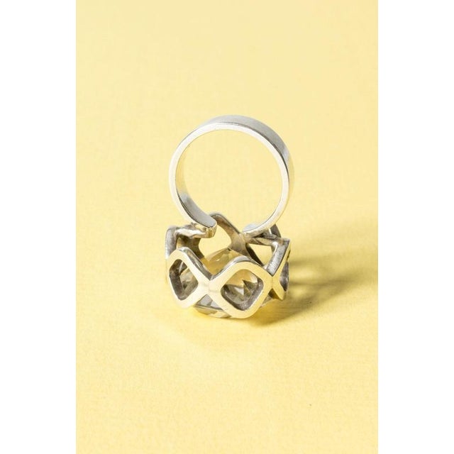 1960s Silver and Rock Crystal Ring by Karl-Ingemar Johansson, 1968 For Sale - Image 5 of 9