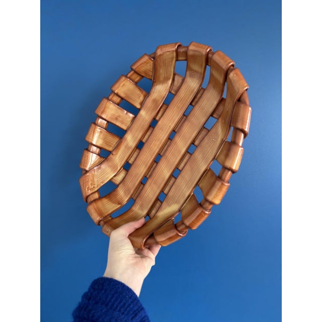 Vintage Italian Woven Ceramic Fruit Bowl, 1960s For Sale - Image 4 of 10