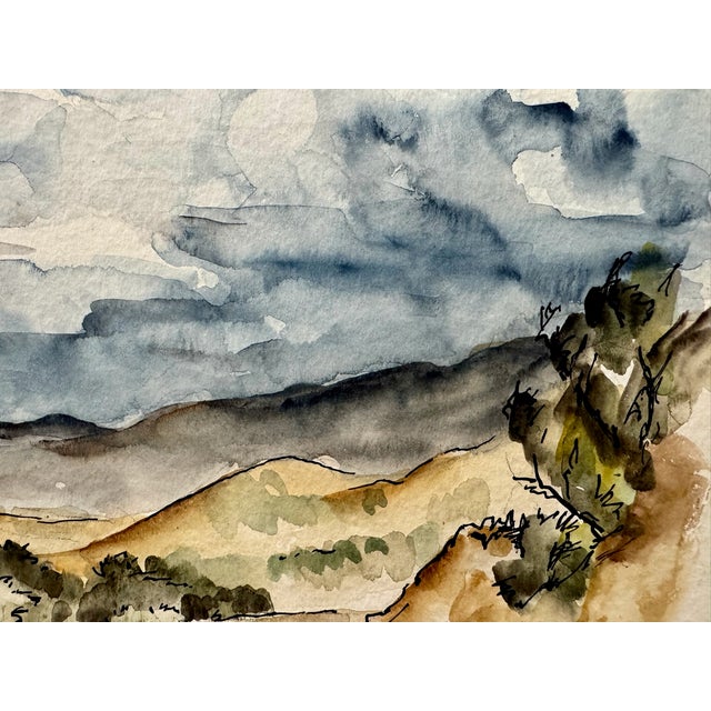 Rustic Henry Emil Salloch Original Watercolor on Paper Cerrillos, New Mexico. 1955. For Sale - Image 3 of 7