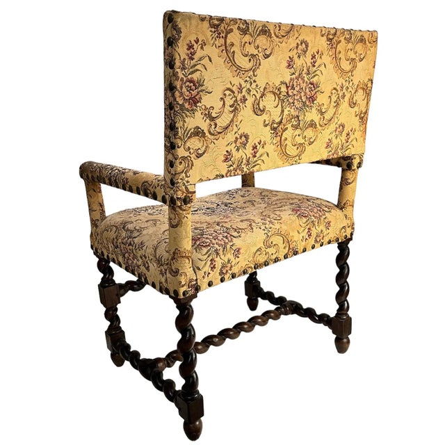 Early 19th Century English Barley Twist Walnut Armchair For Sale - Image 6 of 12