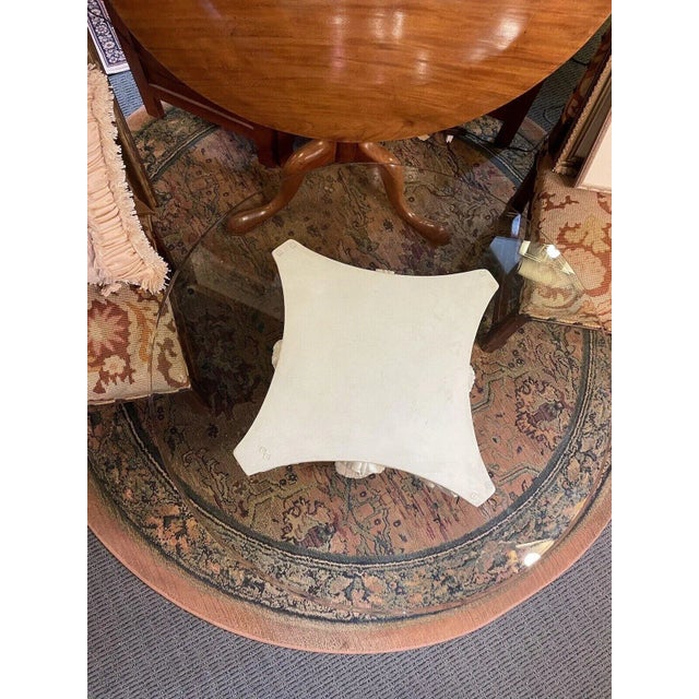 1990s Clear Coated White Plaster Corinthian Column Bevelled Glass Top Coffee Table For Sale In Minneapolis - Image 6 of 13